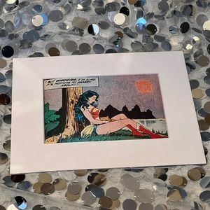 Wonder Woman comic Art matted pop retro whatever nothing to worry about